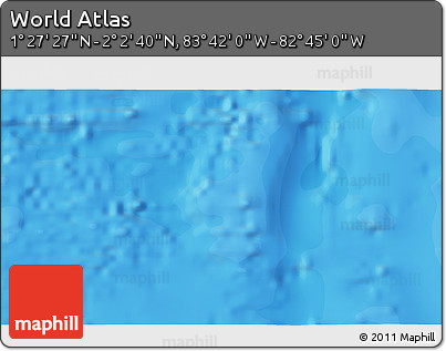 Political 3D Map of the Area around 1° 45' 3" N, 83° 13' 29" W