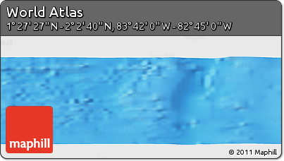 Shaded Relief Panoramic Map of the Area around 1° 45' 3" N, 83° 13' 29" W