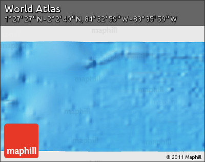 Shaded Relief 3D Map of the Area around 1° 45' 3" N, 84° 4' 29" W