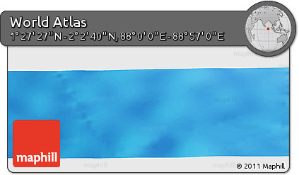 Physical Panoramic Map of the Area around 1° 45' 3" N, 88° 28' 29" E