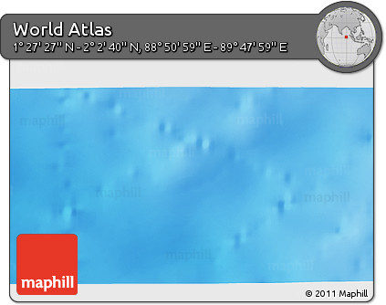 Shaded Relief 3D Map of the Area around 1° 45' 3" N, 89° 19' 29" E