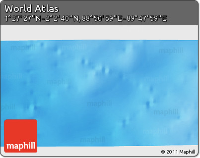 Shaded Relief 3D Map of the Area around 1° 45' 3" N, 89° 19' 29" E