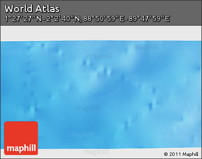Shaded Relief 3D Map of the Area around 1° 45' 3" N, 89° 19' 29" E
