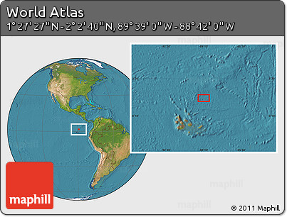 Satellite Location Map of the Area around 1° 45' 3" N, 89° 10' 30" W