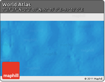 Physical 3D Map of the Area around 1° 45' 3" N, 92° 43' 29" E