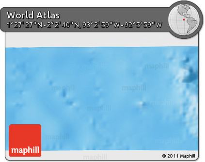 Physical 3D Map of the Area around 1° 45' 3" N, 92° 34' 29" W