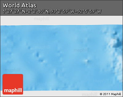 Physical 3D Map of the Area around 1° 45' 3" N, 92° 34' 29" W