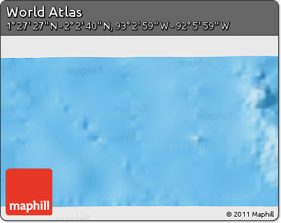 Physical 3D Map of the Area around 1° 45' 3" N, 92° 34' 29" W