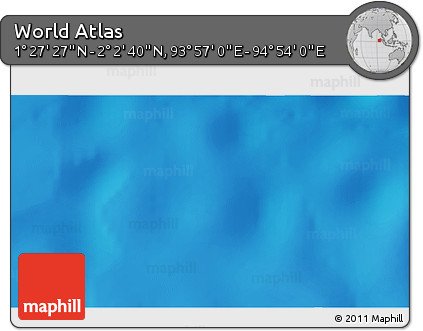 Shaded Relief 3D Map of the Area around 1° 45' 3" N, 94° 25' 30" E