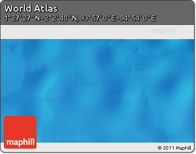 Shaded Relief 3D Map of the Area around 1° 45' 3" N, 94° 25' 30" E