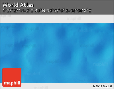 Shaded Relief 3D Map of the Area around 1° 45' 3" N, 94° 25' 30" E