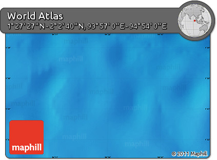 Shaded Relief Map of the Area around 1° 45' 3" N, 94° 25' 30" E