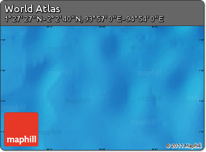 Shaded Relief Map of the Area around 1° 45' 3" N, 94° 25' 30" E