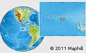 Physical Location Map of the area around 1° 45' 3" N, 95° 58' 29" W