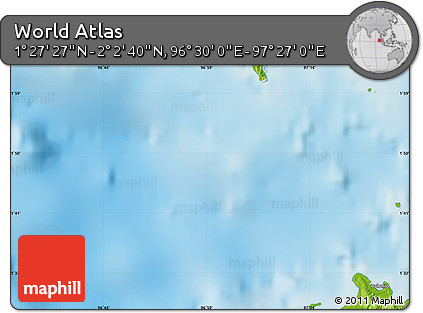 Physical Map of the Area around 1° 45' 3" N, 96° 58' 29" E