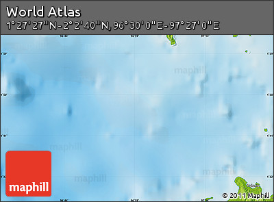 Physical Map of the Area around 1° 45' 3" N, 96° 58' 29" E