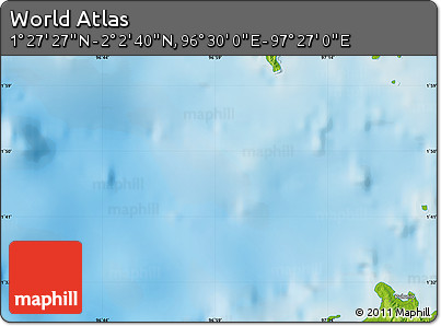 Physical Map of the Area around 1° 45' 3" N, 96° 58' 29" E