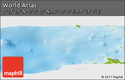 Physical Panoramic Map of the Area around 1° 45' 3" N, 96° 58' 29" E
