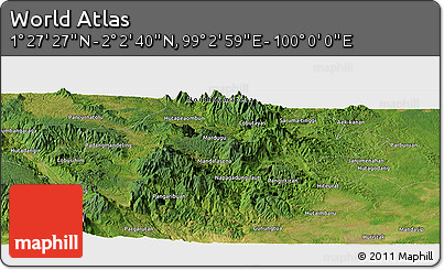 Satellite Panoramic Map of the Area around 1° 45' 3" N, 99° 31' 30" E