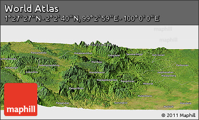 Satellite Panoramic Map of the Area around 1° 45' 3" N, 99° 31' 30" E