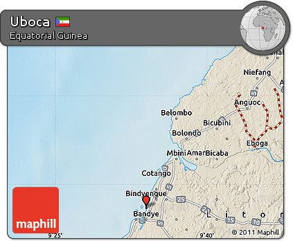 Shaded Relief Map of Uboca