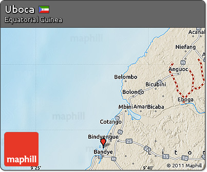 Shaded Relief Map of Uboca