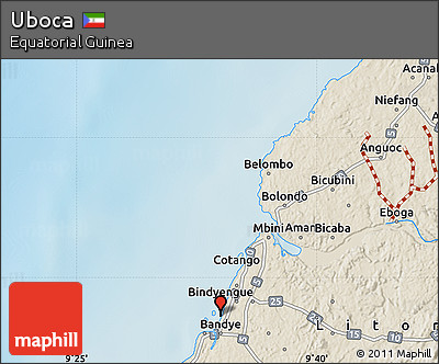 Shaded Relief Map of Uboca