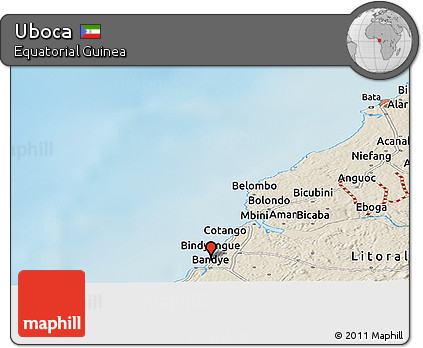 Shaded Relief Panoramic Map of Uboca