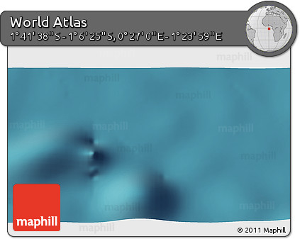 Satellite 3D Map of the Area around 1° 24' 2" S, 0° 55' 29" E