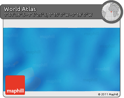 Physical 3D Map of the Area around 1° 24' 2" S, 0° 46' 30" W