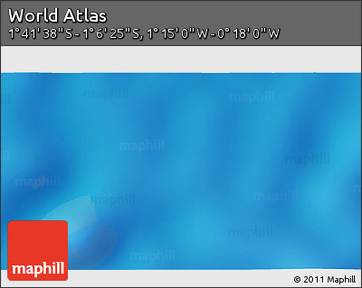 Physical 3D Map of the Area around 1° 24' 2" S, 0° 46' 30" W