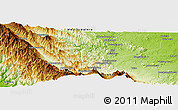 Physical Panoramic Map of the area around 1° 24' 2" S, 101° 13' 29" E