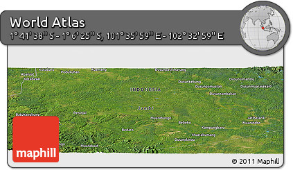 Satellite Panoramic Map of the Area around 1° 24' 2" S, 102° 4' 29" E