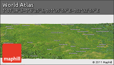 Satellite Panoramic Map of the Area around 1° 24' 2" S, 102° 4' 29" E