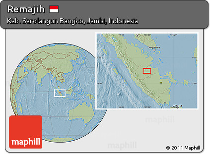 Savanna Style Location Map of Remajih, hill shading