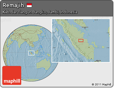 Savanna Style Location Map of Remajih, hill shading
