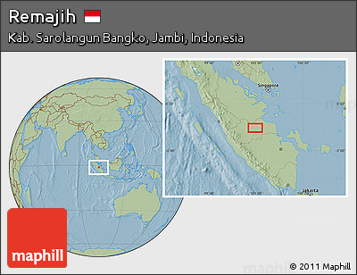 Savanna Style Location Map of Remajih, hill shading