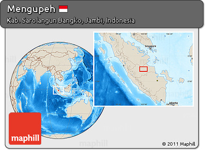 Shaded Relief Location Map of Mengupeh
