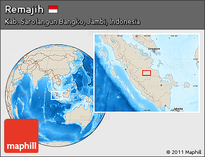 Shaded Relief Location Map of Remajih