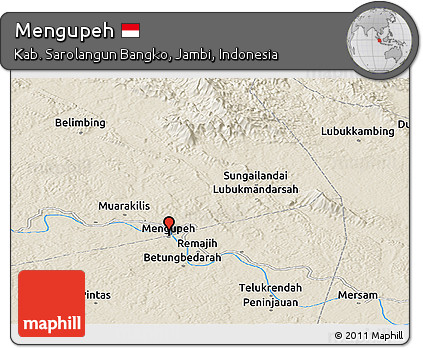Shaded Relief Panoramic Map of Mengupeh