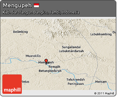 Shaded Relief Panoramic Map of Mengupeh