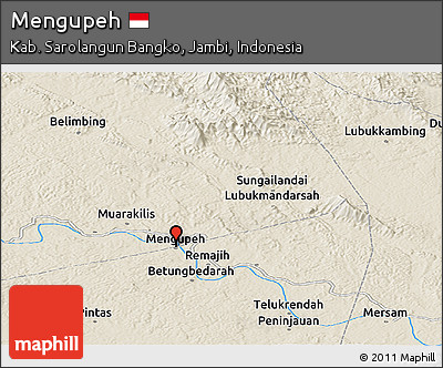 Shaded Relief Panoramic Map of Mengupeh