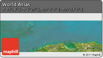 Satellite Panoramic Map of the Area around 1° 24' 2" S, 105° 28' 29" E