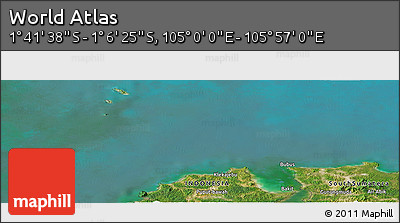 Satellite Panoramic Map of the Area around 1° 24' 2" S, 105° 28' 29" E