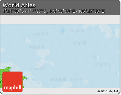 Political 3D Map of the Area around 1° 24' 2" S, 106° 19' 29" E