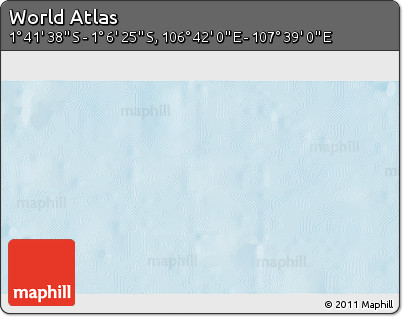 Shaded Relief 3D Map of the Area around 1° 24' 2" S, 107° 10' 30" E
