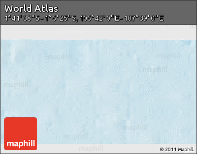 Shaded Relief 3D Map of the Area around 1° 24' 2" S, 107° 10' 30" E