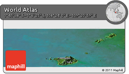 Satellite Panoramic Map of the Area around 1° 24' 2" S, 108° 52' 30" E