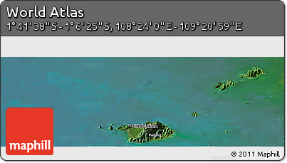 Satellite Panoramic Map of the Area around 1° 24' 2" S, 108° 52' 30" E
