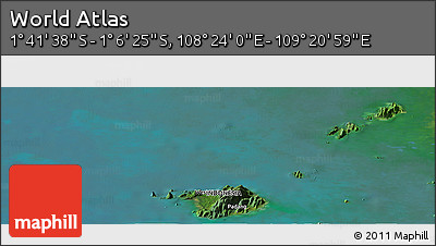 Satellite Panoramic Map of the Area around 1° 24' 2" S, 108° 52' 30" E